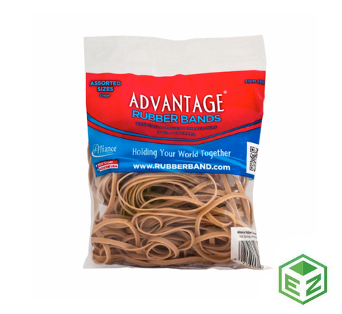 No. Parte. 26109. Liga de Goma Marca Alliance Rubber Modelo Advantage, Color Natural, Medida #10, Largo 1 1/4", Ancho 1/16", Caja .25 lb por paquete, 40 Cajas por Caja Master