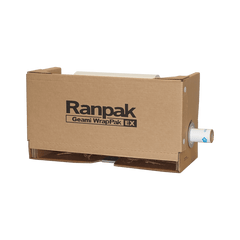 No. parte. 10000118 Geami WrapPak EX - Máquina Geami Desechable marca Ranpak, envuelve y protege. Contiene 121 mts de papel troquelado kraft, que se expande al triple para cubrir 228 mts lineales de protección.
