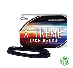No. Parte. 02004. Liga caucho sintetico Marca Alliance Rubber Modelo XTREMEâ„¢ EPDM Rubber Bands, Color Negra, Medida 7", Largo 7", Ancho 1/8", Caja 1 lb por paquete, 25 paquetes por Caja Master