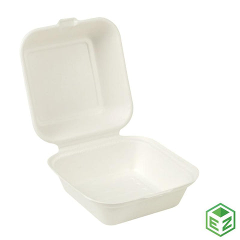 No Parte. B003 Contenedor para alimentos sin divisiones, 6" x 6".. Marca Geotegrity. Material: Bagaso de caña. Caja con 1000 piezas.
