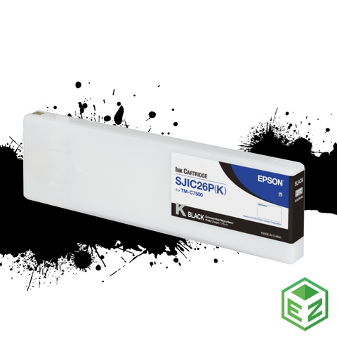 Cartucho de TINTA NEGRO - SJIC26P Para Impresora de etiquetas EPSON COLORWORKS TM-C7500. No parte No Parte: C33S020614