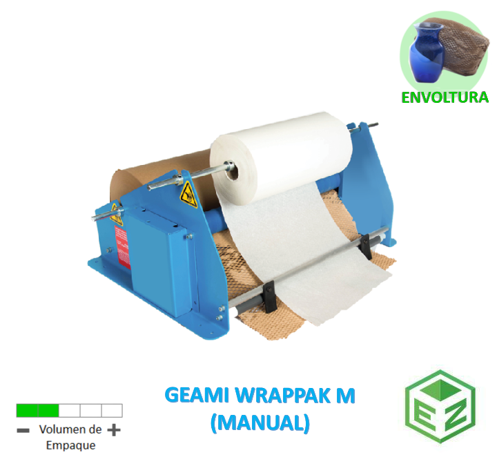 (Renta Unica) No Parte.GEAMIM1.  GEAMI Convertidor Modelo GEAMI Wrappak M (Manual), Marca RanPak, Procesa papel de Ancho 50.8 cm (20”). Medida de la máquina 66 x 49 x 31.5 cm.